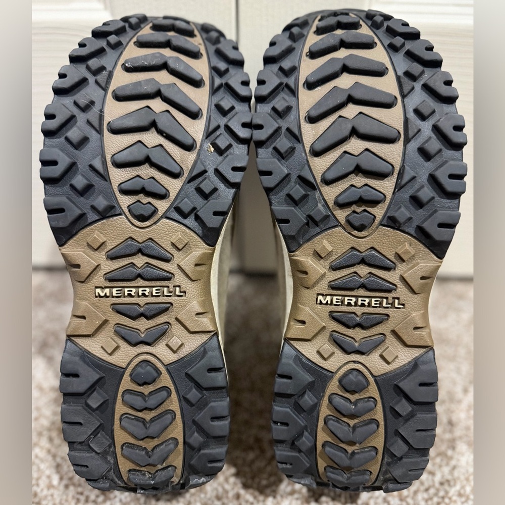 Merrell Polar Moc Waterproof Womens 8.5 Dark Taupe Suede Insulated Slip On Shoes - Picture 7 of 7